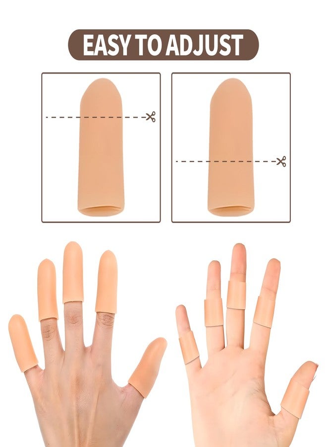 Creztail 10PCS Silicone Finger Protectors Cots Thumb Protector - Waterproof Finger Protector for Cuts, Injuries & Crafting, Fingertip Protector Glove That Covers Thumb Finger Covers(Medium & Large, Nude) - Image 3